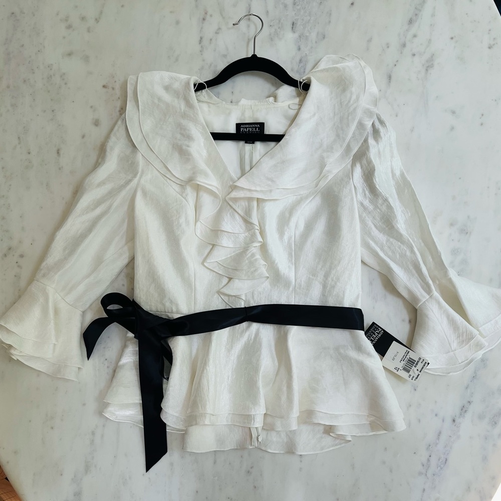 Adrianna Papell Ruffle Blouse, size 12